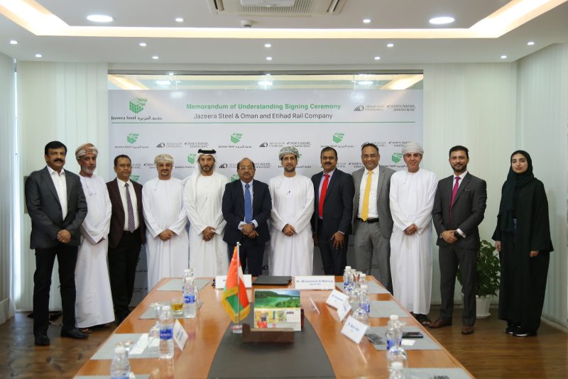 Signing a memorandum of understanding to transport raw materials via the Omani-Emirati railway network