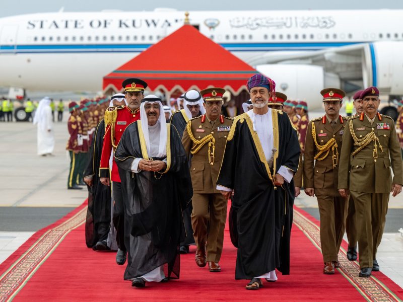 His Highness Sheikh Emir of the State of Kuwait arrives in the Sultanate of Oman on a “state” visit