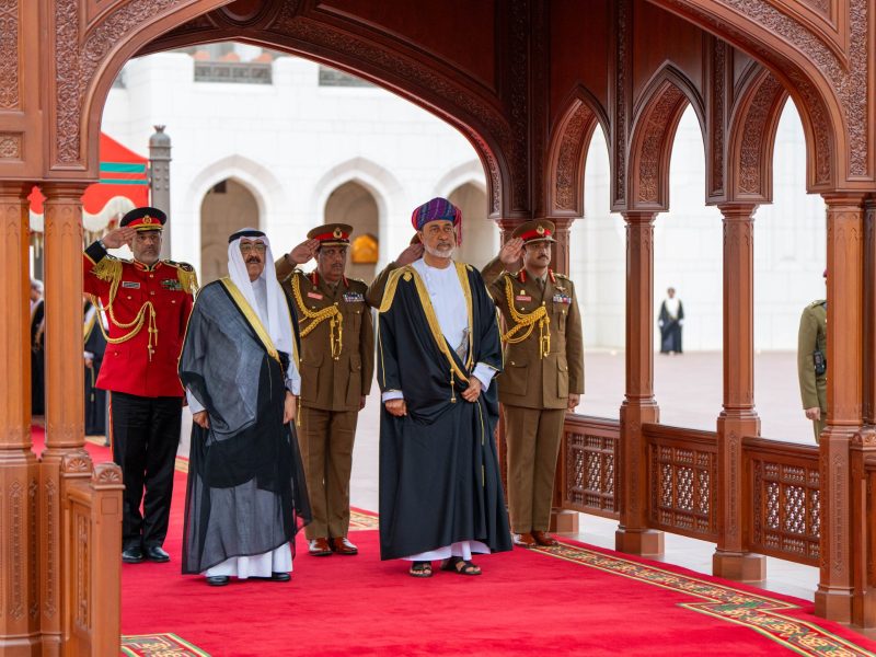 His Highness Sheikh Emir of the State of Kuwait arrives in the Sultanate of Oman on a “state” visit