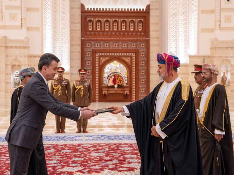 His Majesty receives credentials Uzbek Ambassador