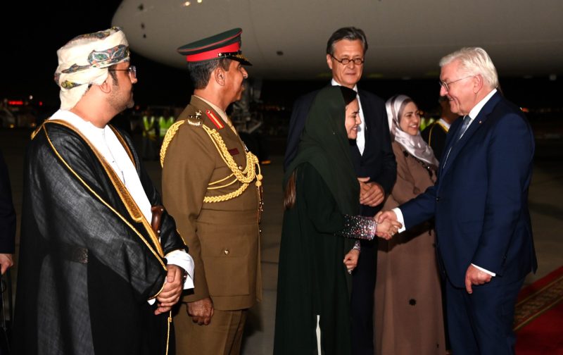 The President of the Federal Republic of Germany arrives in the Sultanate of Oman