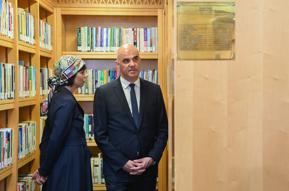 The President of the Swiss Confederation visits the Sultan Qaboos Grand Mosque