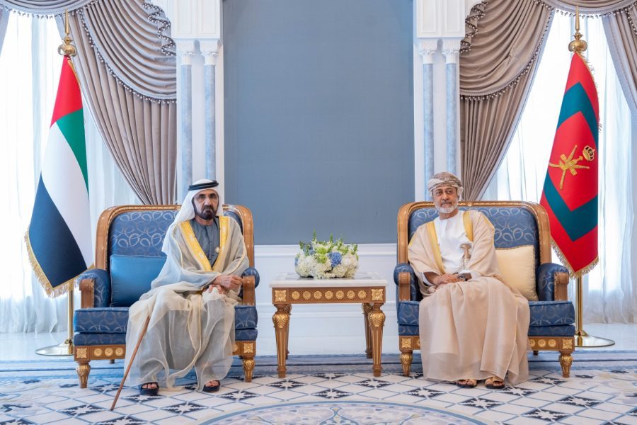 His Majesty the Sultan receives the Ruler of Dubai - during his visit to Abu Dhabi