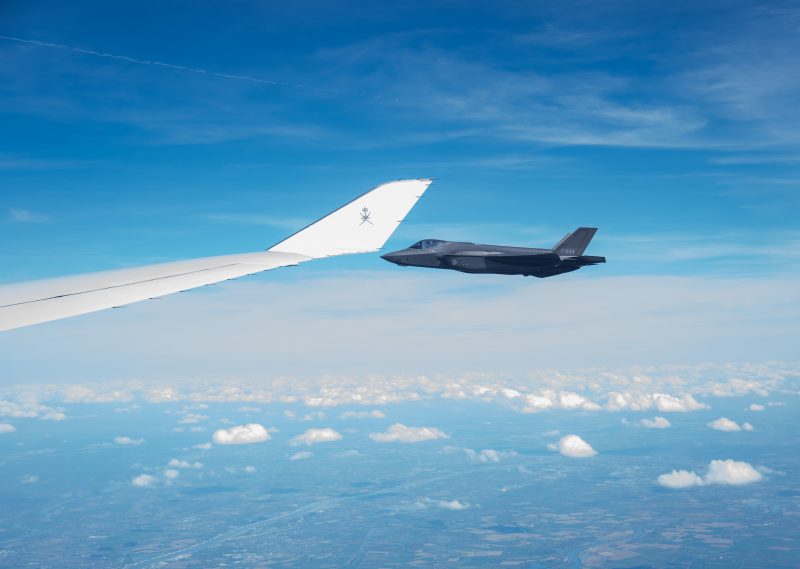 His Majesty's plane receives a fighter escort into airspace of Netherlands