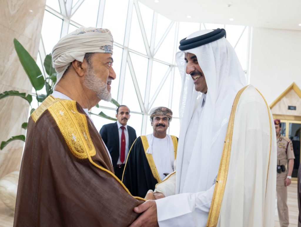 His Majesty in a private visit to Emir of Qatar