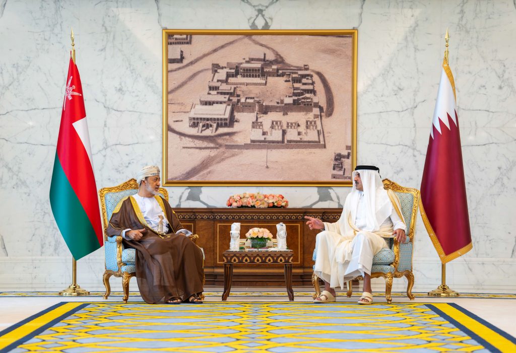 His Majesty in a private visit to Emir of Qatar