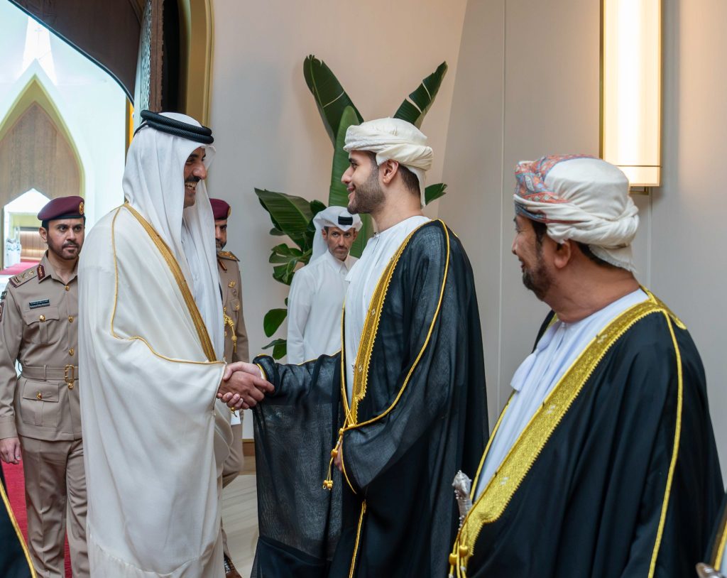 His Majesty in a private visit to Emir of Qatar