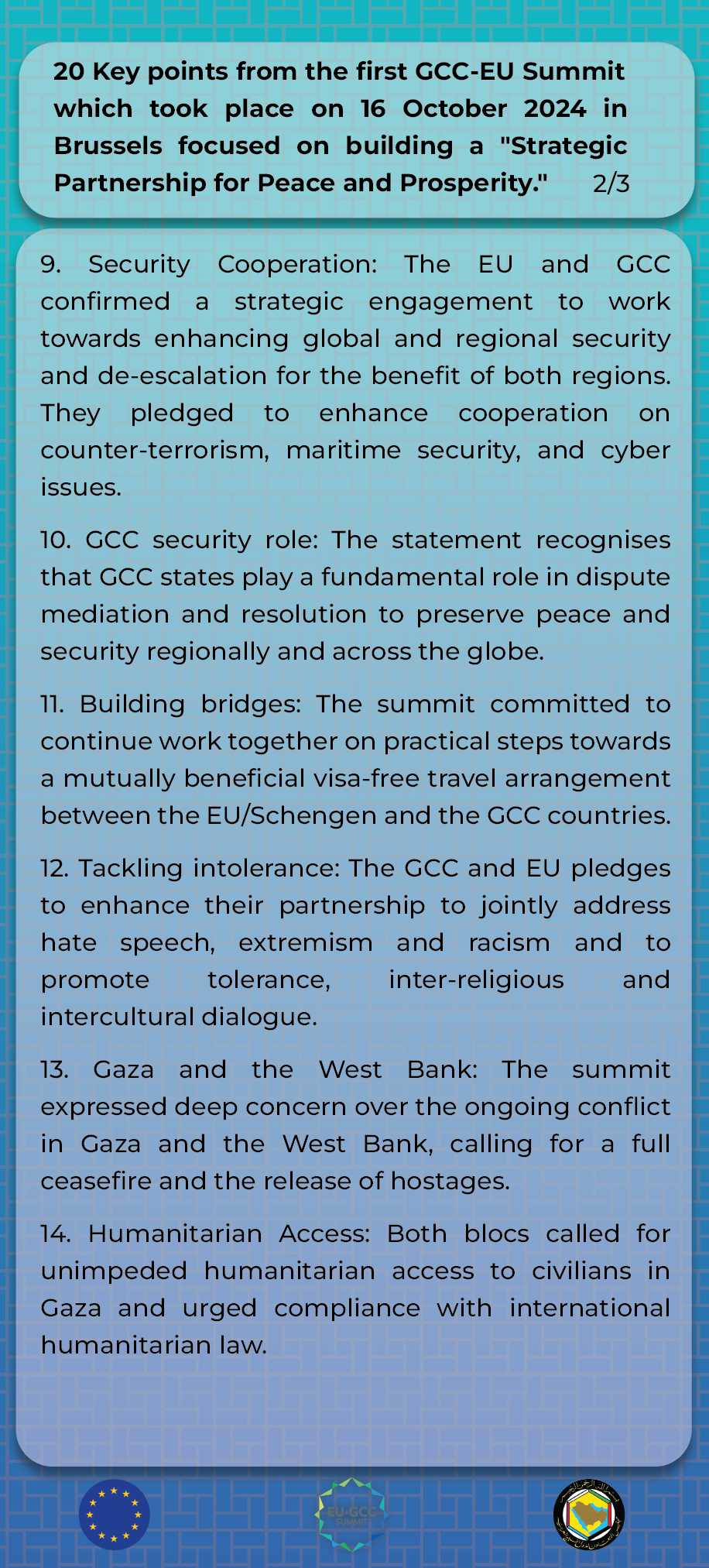 Key points from EU Gulf Summit 2