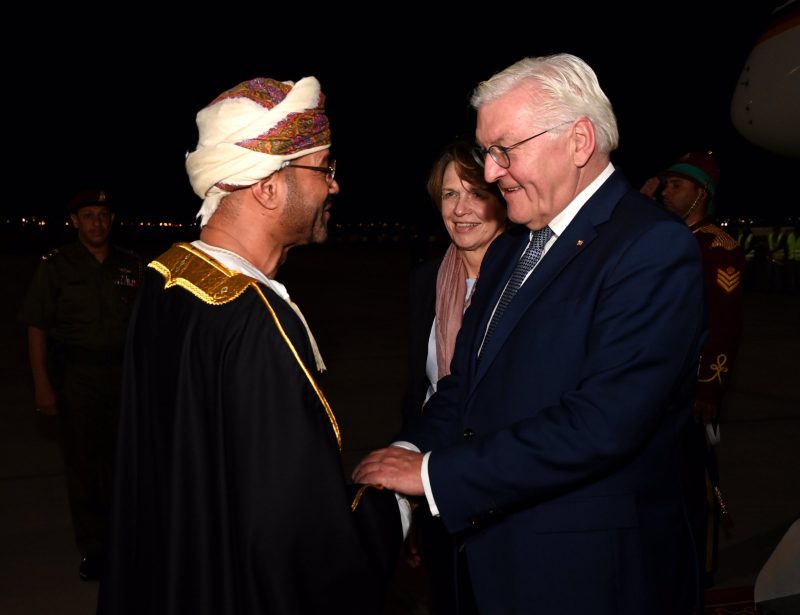 The President of the Federal Republic of Germany arrives in the Sultanate of Oman