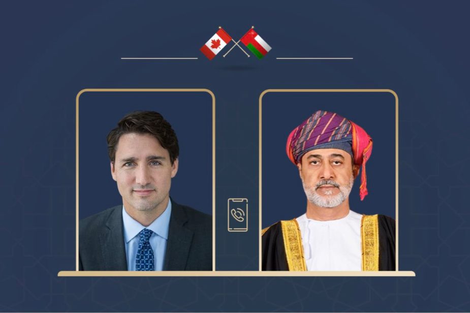 His Majesty the Sultan receives a phone call from the Canadian Prime Minister