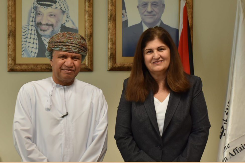 Palestine: The Palestinian Minister of State for Foreign and Expatriates Affairs receives the Head of Mission