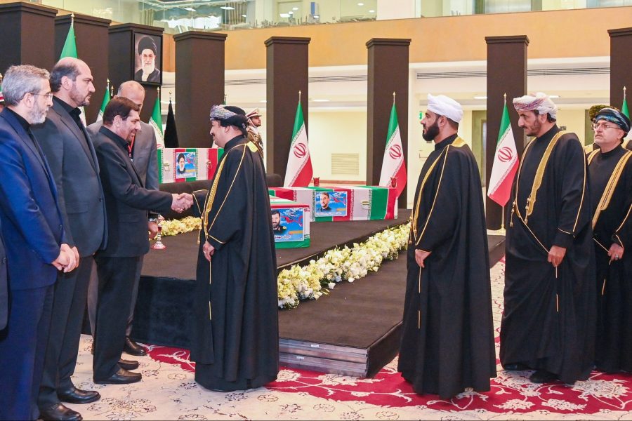 Upon a royal commission...an official delegation conveys the condolences of His Majesty the Sultan to the head of the executive authority in charge of the Islamic Republic of Iran
