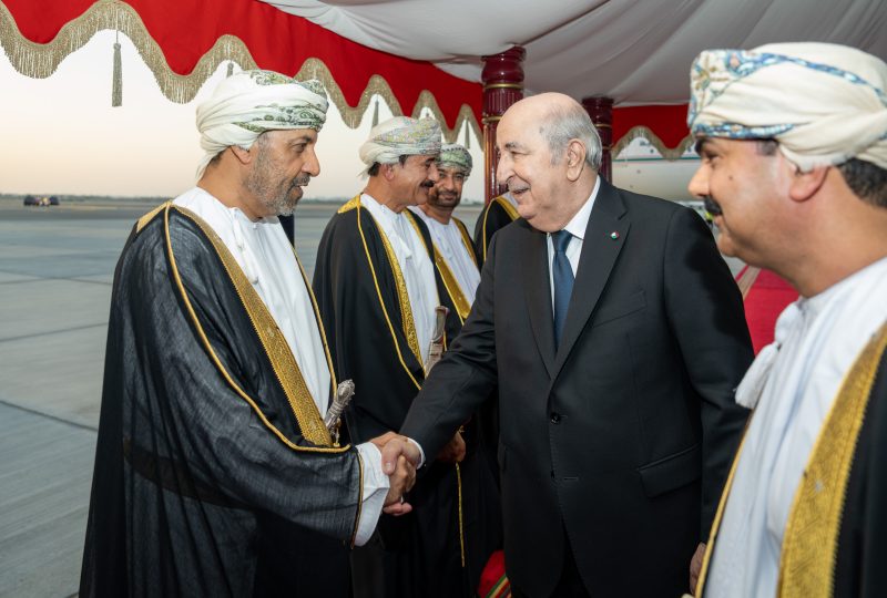 President Tabboune being welcomed by Omani officials at start of state visit to Oman