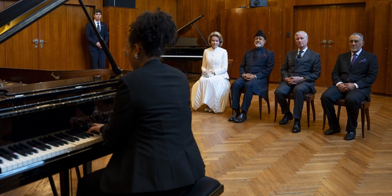 His Majesty visits Queen Elisabeth Music Centre