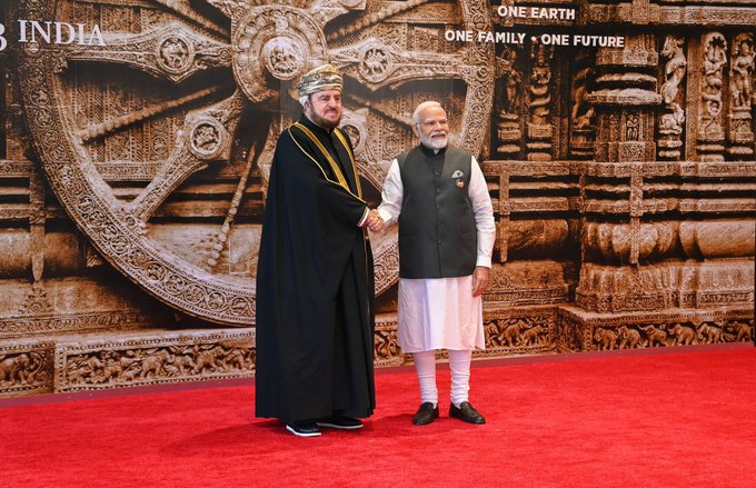 Indian-PM-Modi-greets-Sayyid-Asaad-at-G20-Summit