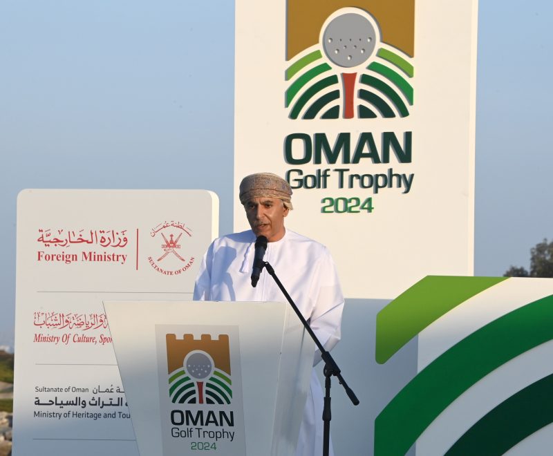 Undersecretary Kkalid Al Muslahi speaking at closing ceremony ofOman Golf Trophy 2024 