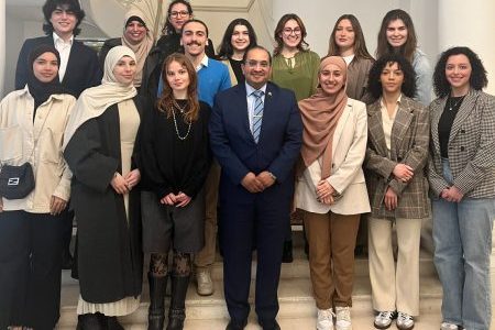 Head_of_Mission_with_group_of_students_studying_at_Sorbonne_University_Nouvelle