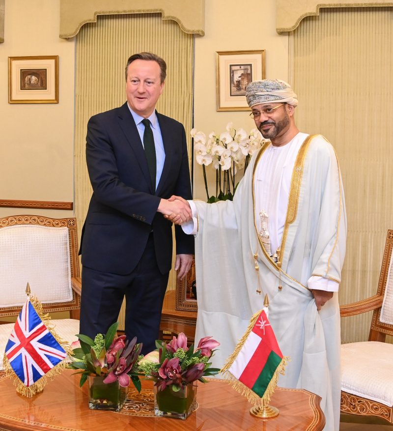 Sayyid-Badr-receives-David Cameron Secretary of State for Foreign Commonwealth and Development Affairs