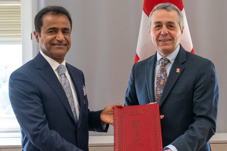 His Majesty sends a message to the Swiss President
