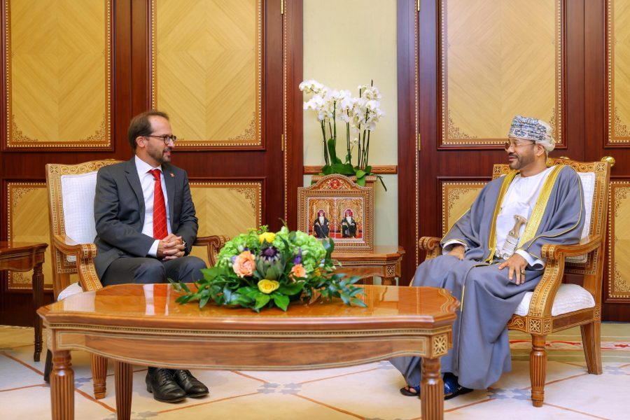 معالي السيد وزير الخارجية يستقبل السفير السويسري بمناسبة انتهاء مهام عمله
