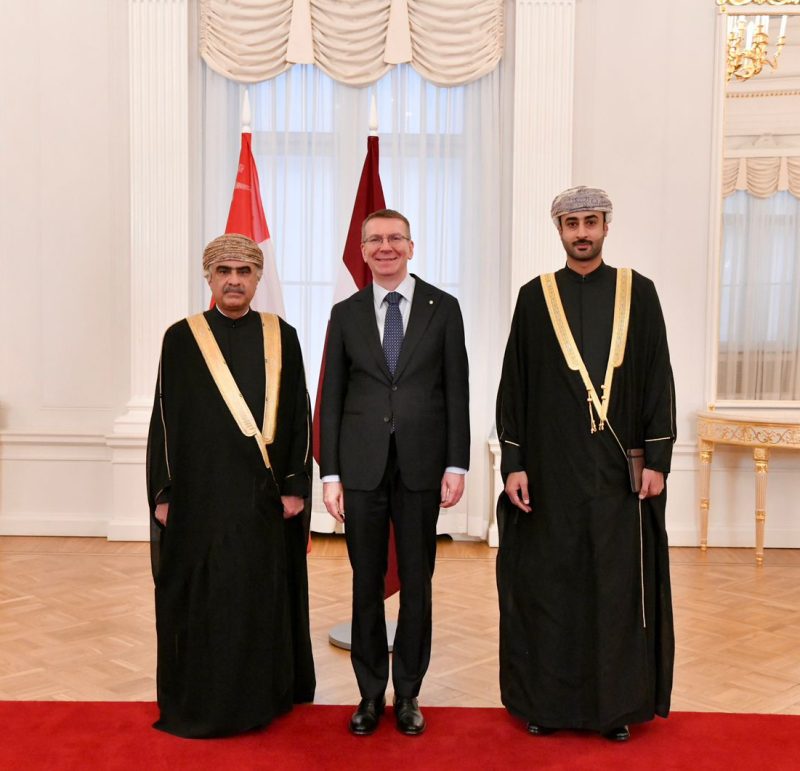 The Ambassador of the Sultanate of Oman to the United Kingdom of Great Britain and Northern Ireland presents his credentials as a non-resident Ambassador to the Republic of Latvia