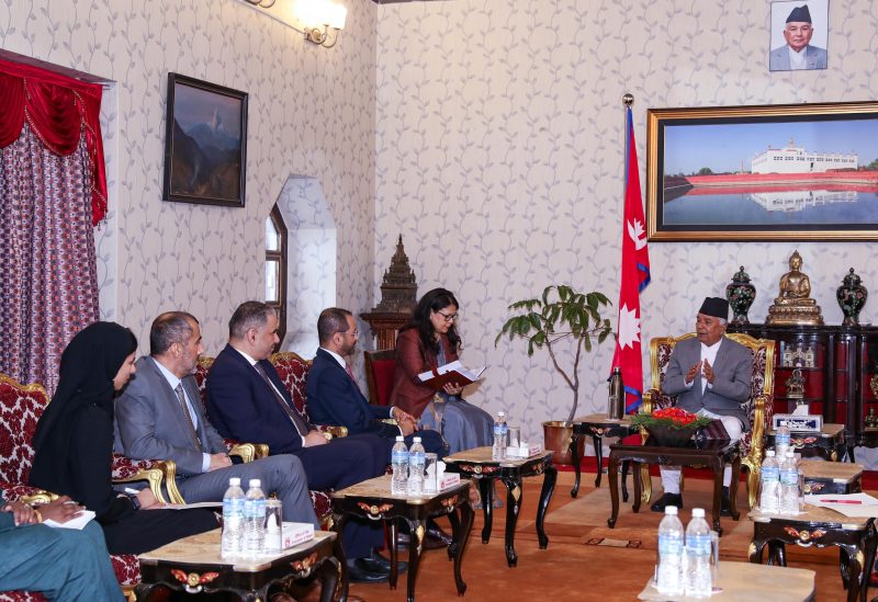 The President of Nepal, receives the Foreign Minister