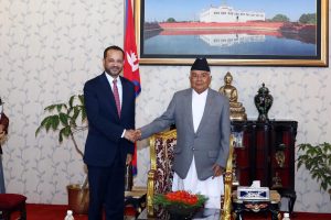 His Excellency, the President of Nepal, receives the Foreign Minister