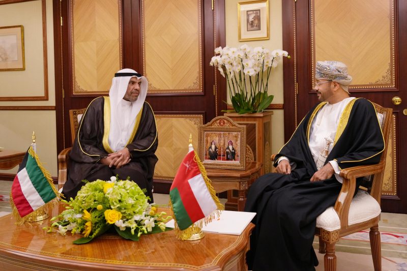 Oman's Foreign Minister Sayyid Badr Albusaidi meeting with the Kuwaiti Emir’s envoy, Abdullah Ali Abdullah Al Yahya, Foreign Minister of Kuwait.