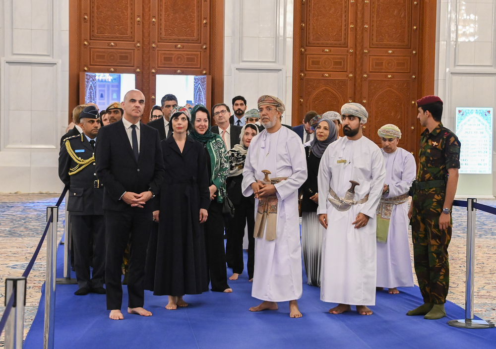 The President of the Swiss Confederation visits the Sultan Qaboos Grand Mosque