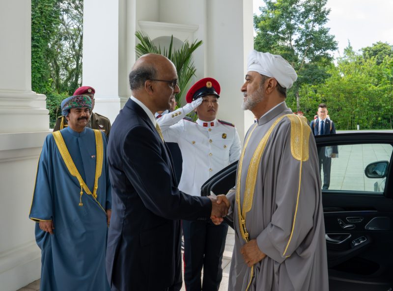 An official reception ceremony for His Majesty the Sultan on the occasion of his visit to Singapore